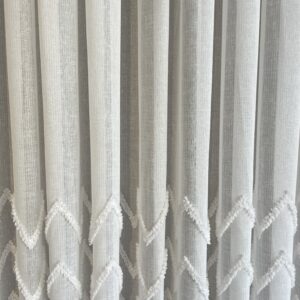 Zikzak Ponpon Tül Perde